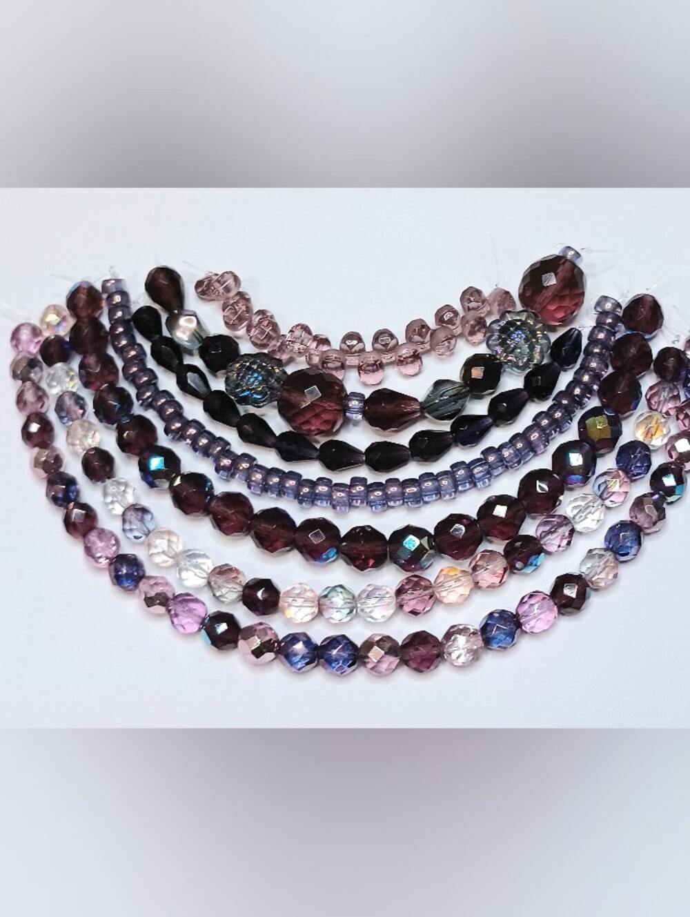 Czech glass beads 7-strands jewelry making - Picture 2 of 4